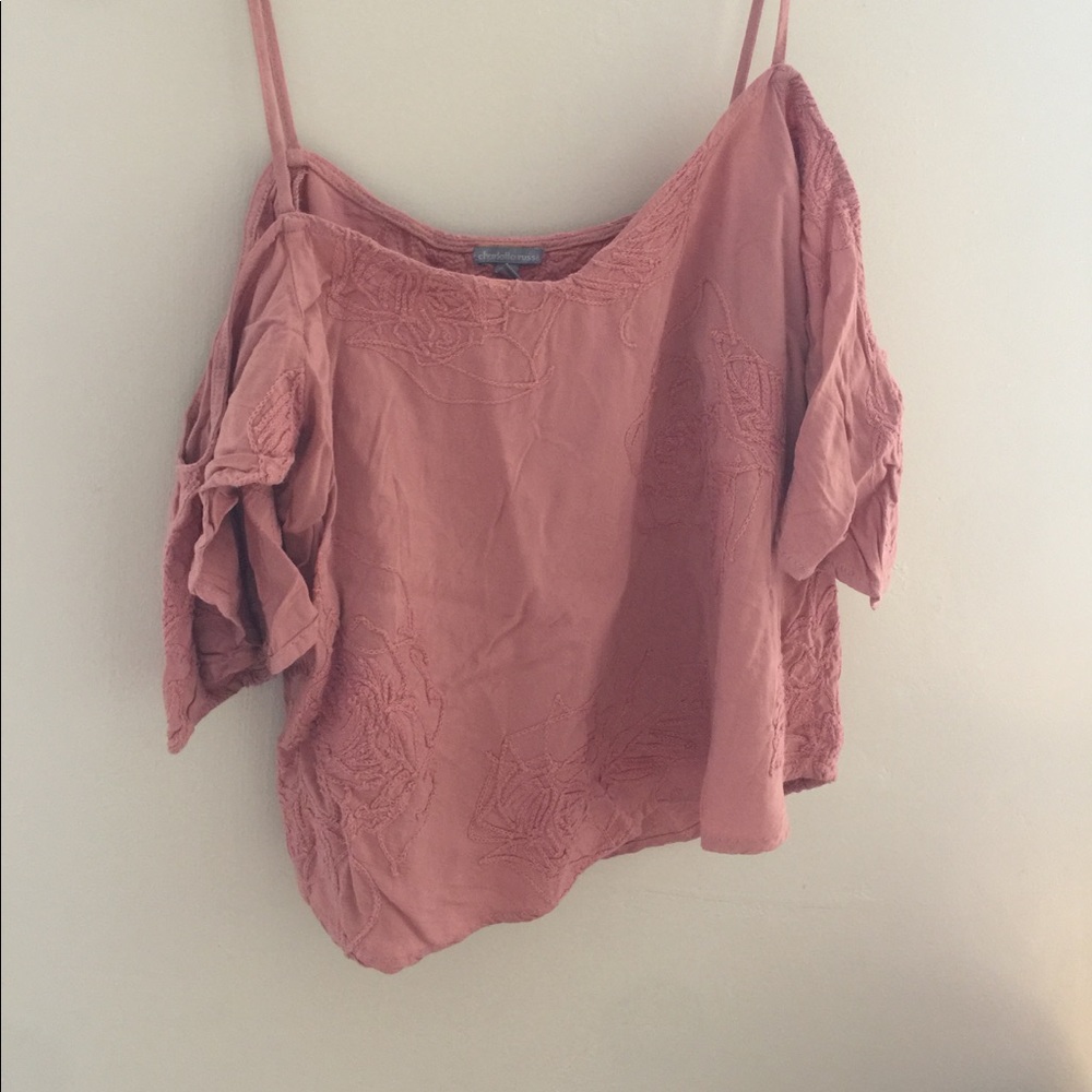 Pale Pink Off the Shoulder Shirt